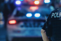 NEW YORK, USA - 01 MAY, 2020: Police officers performing his duties on the streets of Manhattan.