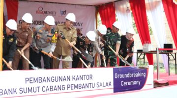 Naslindo Hadiri Gorundbreaking Ceremony Pembangunan Kantor Bank Sumut Cabang Pembantu Salak