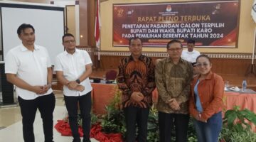 TOSS!Tino Mimana dan Onasis Sitepu Hadiri Rapat Pleno Terbuka Penetapan Pasangan Calon Terpilih Bupati dan Wakil Bupati di Hotel Sibayak