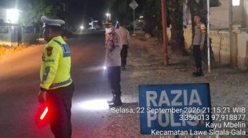 Malam Hari, Polsek Lawe Sigala-gala Gelar Razia KRYD, Cegah Gangguan Kamtibmas