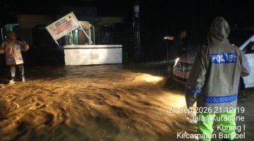 Banjir Susulan Terjang Desa Kuning I, Polsek Bambel Respon Cepat Amankan Jalur Nasional