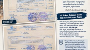 Retribusi Proyek BUMN di Aceh Tenggara Dipertanyakan, Pengusaha Quarry Soroti Potensi Pendapatan Daerah yang Tak Tertagih PT Nawi Sekedang Group mengaku patuh memenuhi kewajiban sesuai ketentuan. Mereka mempertanyakan mengapa masih ada potensi retribusi daerah yang disebut tidak dapat dipungut pemerintah.